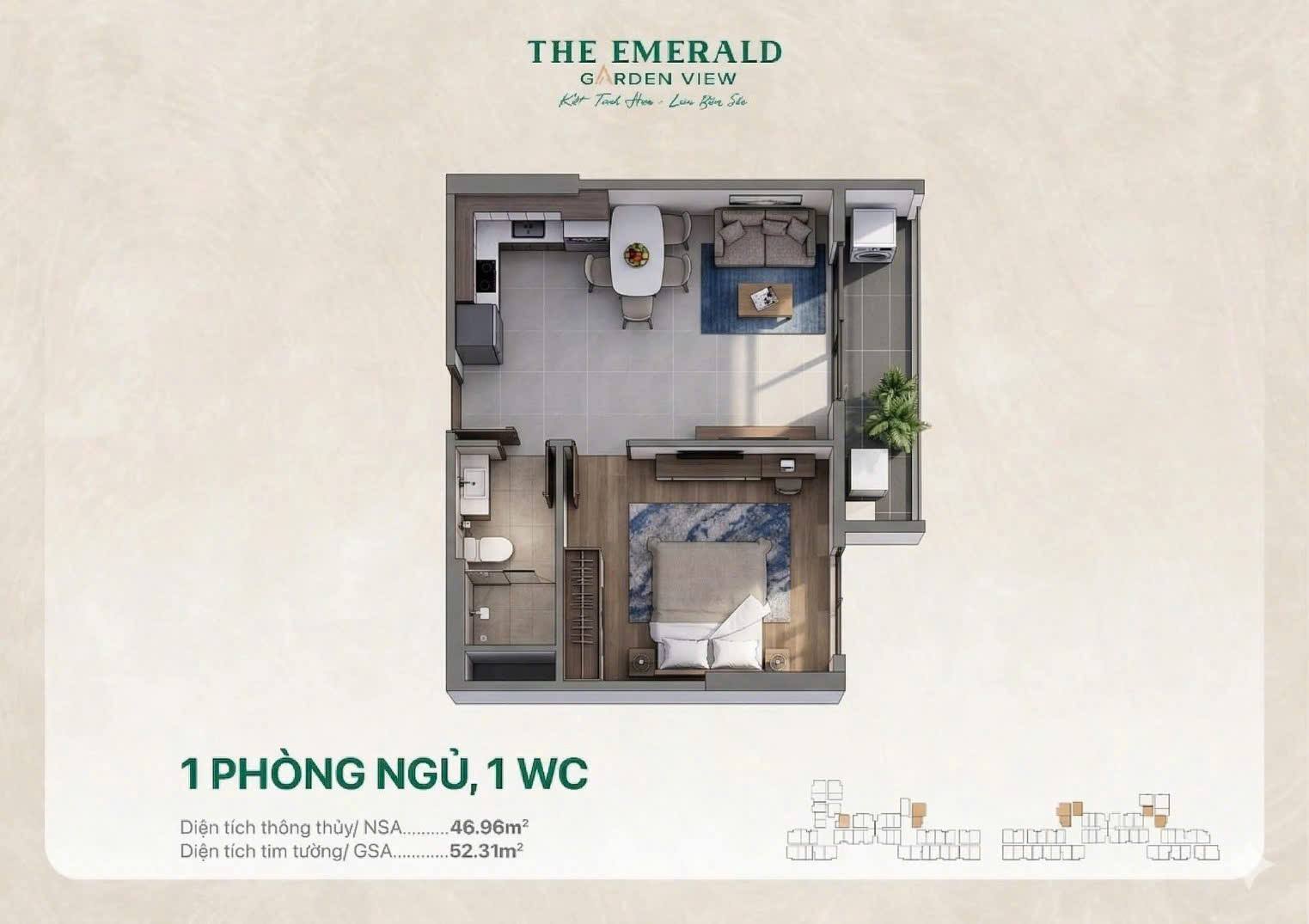 Layout căn hộ 1PN