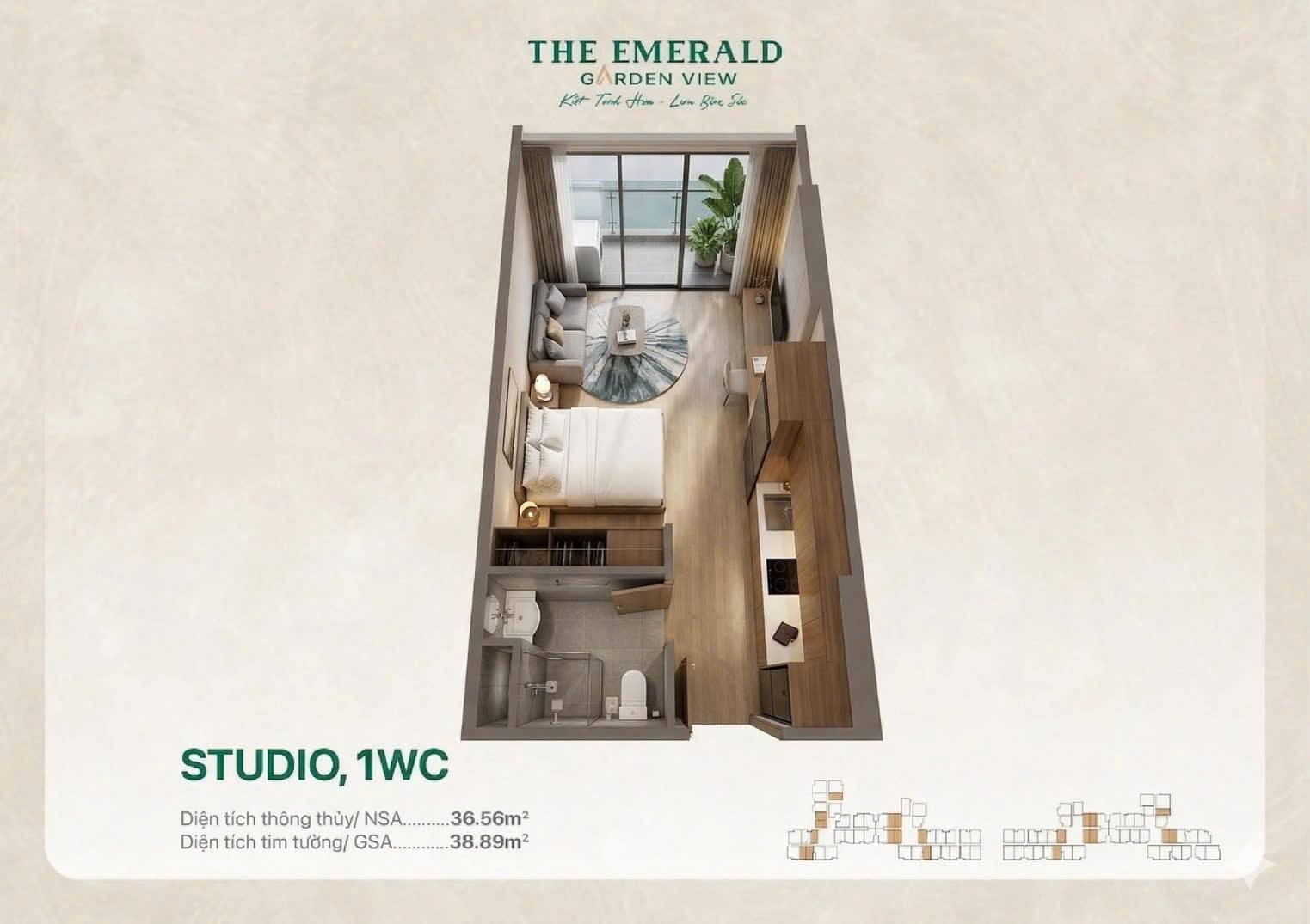 Layout căn hộ Studio