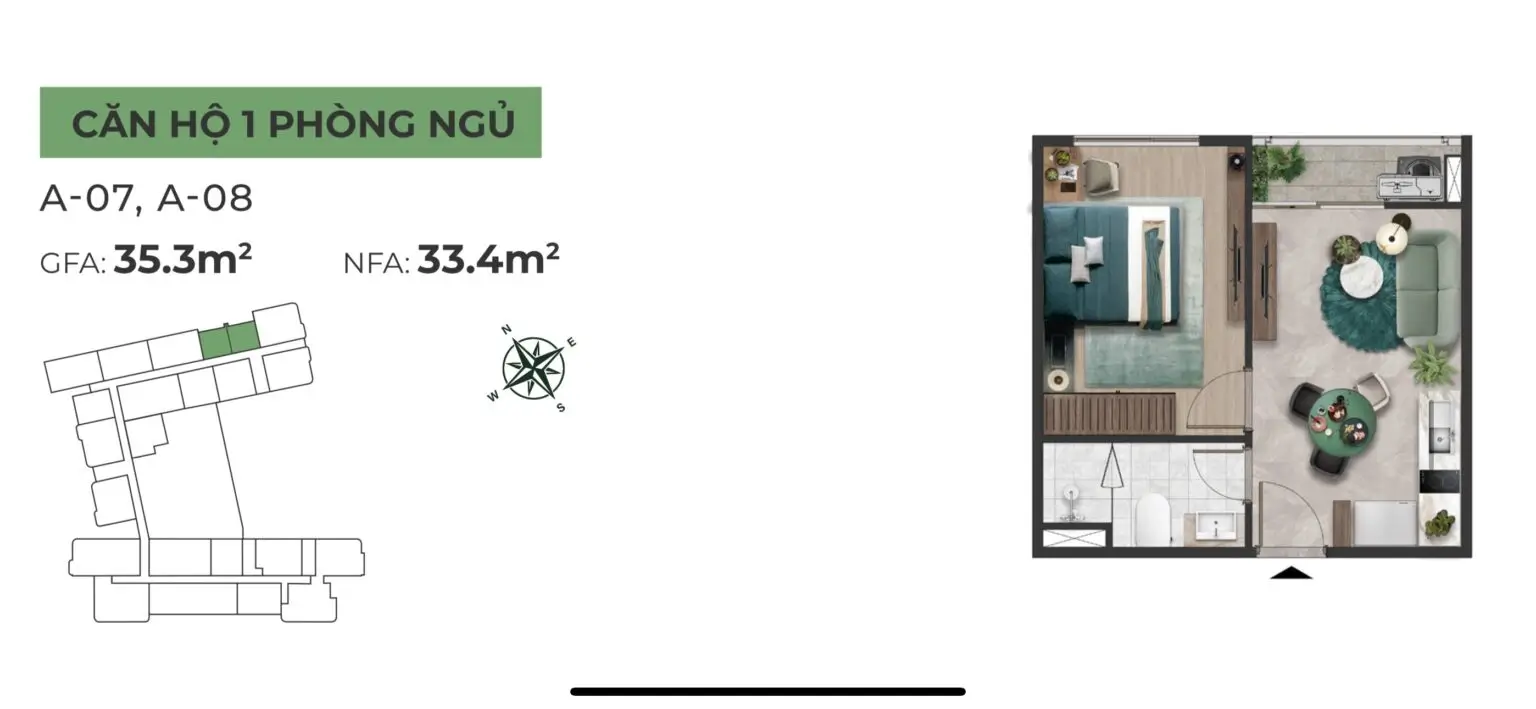 Layout căn hộ The Emerald River Park